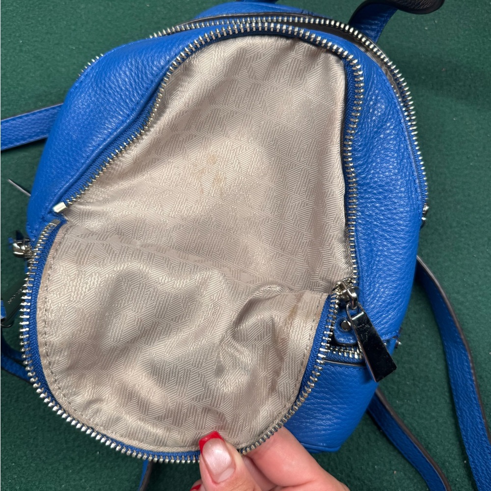 Michael Kors Royal Blue Pebbled Leather Mini Backpack - Picture 3 of 6